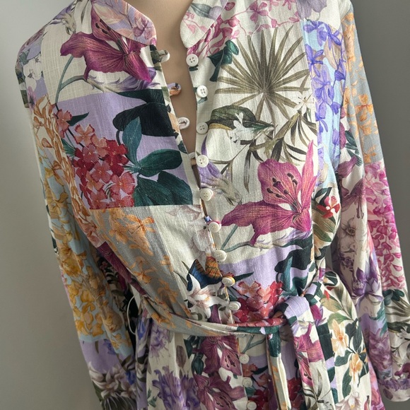 Zara Floral Dress with Tie Waist - Picture 3 of 6